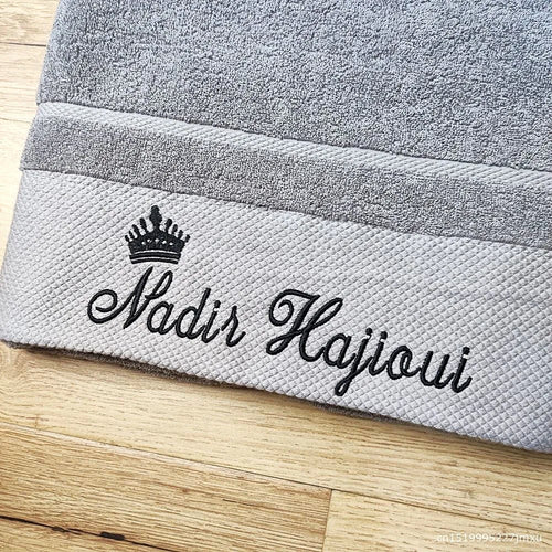 AHSNME Customized Crown Name Embroidery 100% Cotton Angel Cross Baby Christening Face Bath Towels Soft Gentle Bathing
