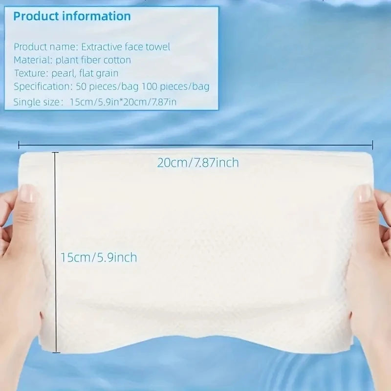 Premium 100pcs Disposable Face Towels for All Skin Types – Gentle Unscented Multipurpose Cleansing Pearl Pattern