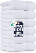 6-Pack Premium Hand Towels, 16x28 Inches, 100% Ring Spun Cotton, Ultra Soft & Highly Absorbent 600GSM for Bathroom, Gym, Shower