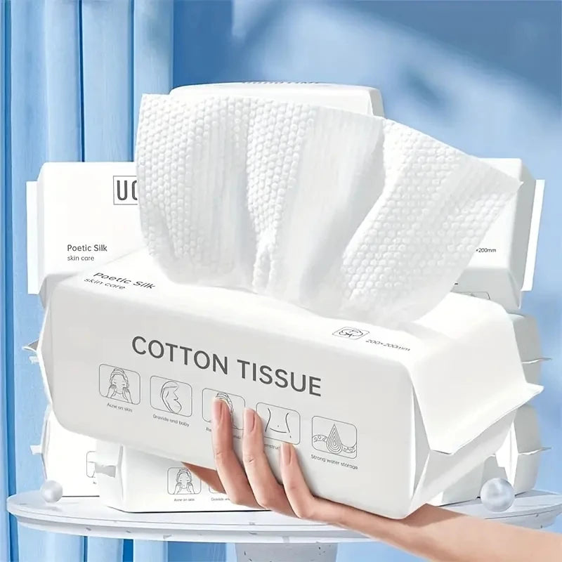 Premium 100pcs Disposable Face Towels for All Skin Types – Gentle Unscented Multipurpose Cleansing Pearl Pattern